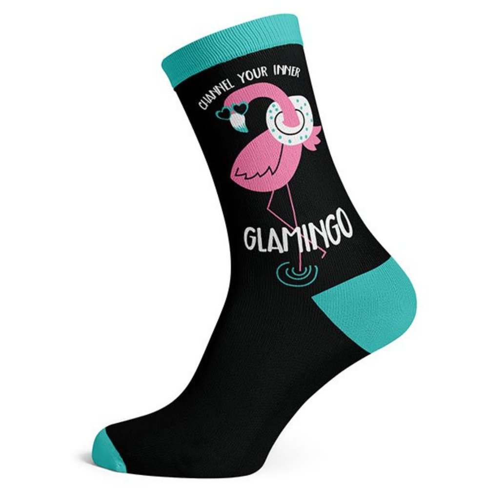 Glamingo Themed Mid Calf Length Socks
